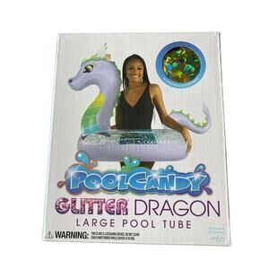 Pool Candy Glitter Dragon Large Pool Float Tube 40" Diameter 6+ Summer Fun Lake